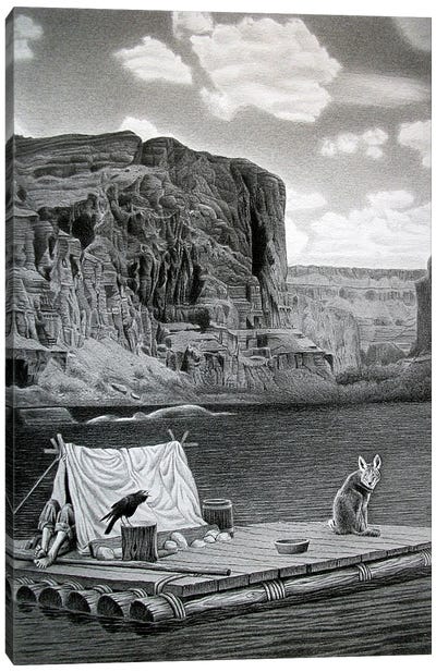 In The Grand Canyon Canvas Art Print - Crow Art