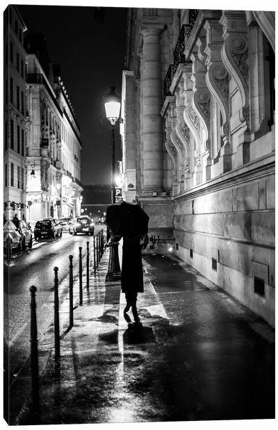 Rainy Nights In Paris Canvas Art Print - Paris Photography