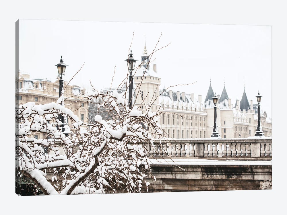 Snow In Paris 1-piece Canvas Art Print