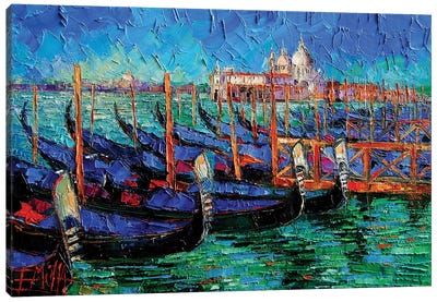 Venice Gondolas And Santa Maria Della Salute Canvas Art Print - Mona Edulesco