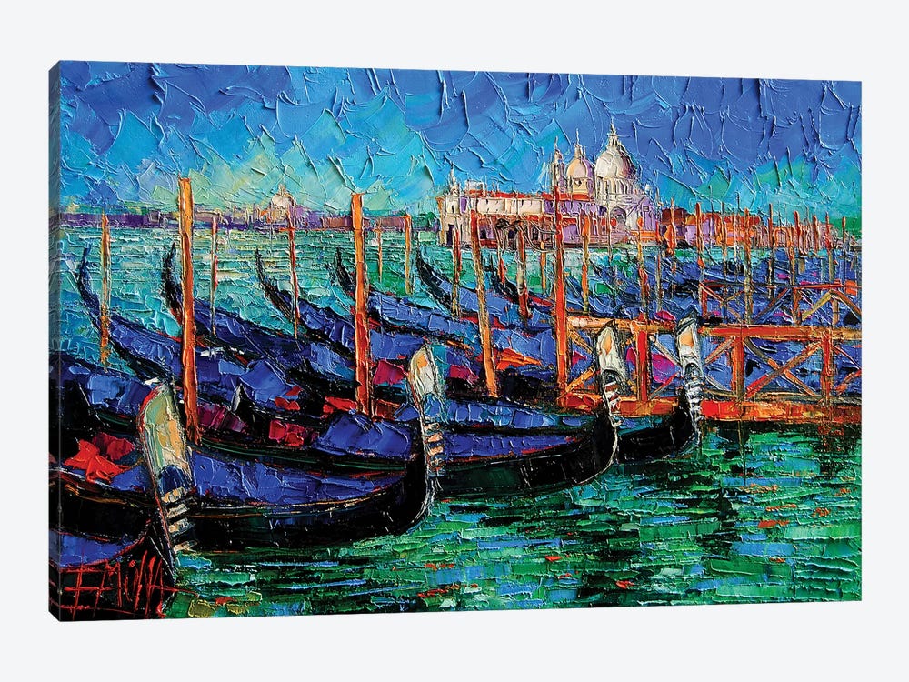 Venice Gondolas And Santa Maria Della Salute by Mona Edulesco 1-piece Canvas Art