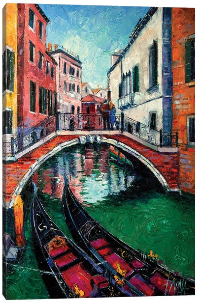 Venice Romance Canvas Art Print - Boat Art
