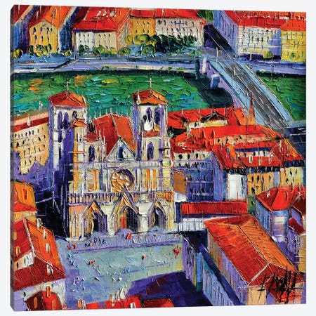 View Over Cathedral Saint-Jean, Lyon Canvas Print #MGE103} by Mona Edulesco Canvas Art