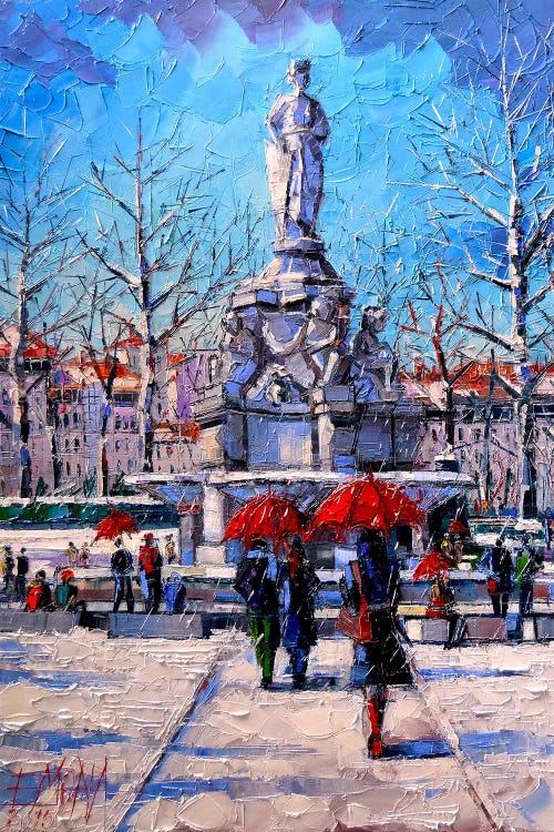 Winter City Scene - The Square Maréchal Lyautey In Lyon