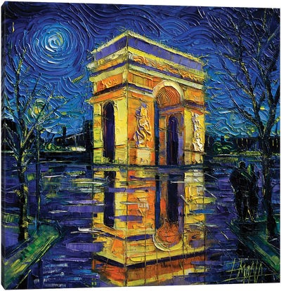 Arc de Triomphe, Paris Canvas Art Print - Mona Edulesco