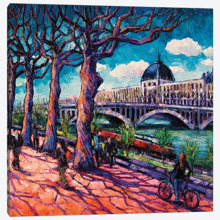 Promenade Along The Rhône Canvas Print #MGE112} by Mona Edulesco Art Print