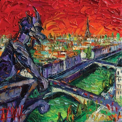 Paris Gargoyle Contemplation by Mona Edulesco canvas print