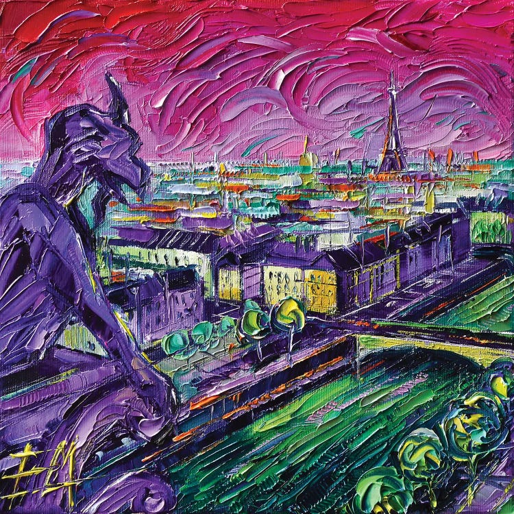 Paris View with Gargoyles I by Mona Edulesco wall art