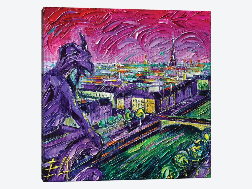 Paris View with Gargoyles I by Mona Edulesco 1-piece Canvas Print