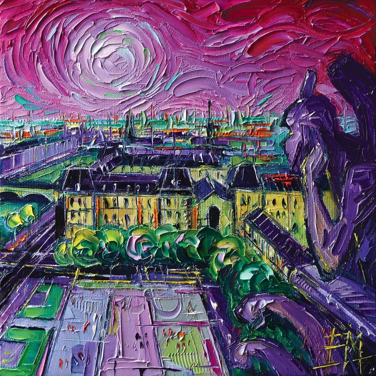Paris View with Gargoyles II by Mona Edulesco wall art
