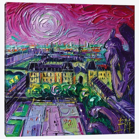 Paris View with Gargoyles II Canvas Print #MGE117} by Mona Edulesco Canvas Wall Art