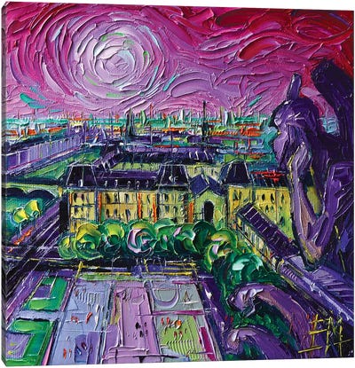 Paris View with Gargoyles II Canvas Art Print