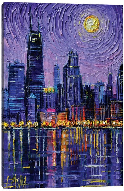 Chicago Skyline Canvas Art Print - Mona Edulesco