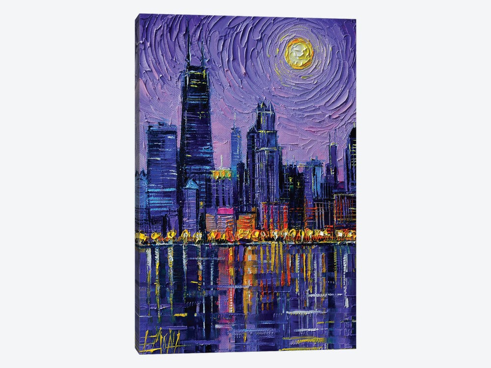 Chicago Skyline by Mona Edulesco 1-piece Canvas Art