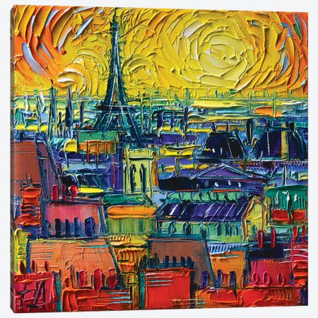 Paris Rooftops View From Pompidou Canvas Print #MGE122} by Mona Edulesco Canvas Art