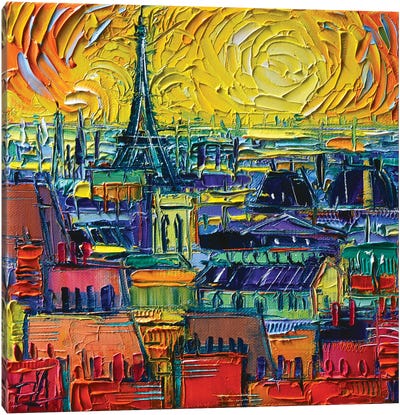 Paris Rooftops View From Pompidou Canvas Art Print