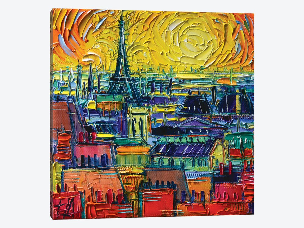 Paris Rooftops View From Pompidou by Mona Edulesco 1-piece Canvas Art