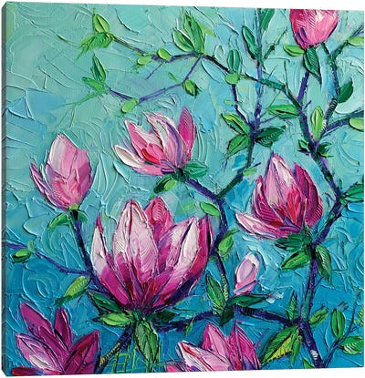 Magnolias Canvas Art Print - Mona Edulesco