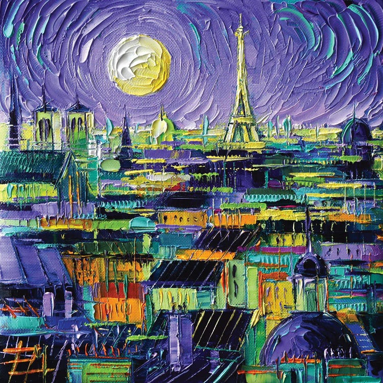 Paris Purple Night by Mona Edulesco wall art