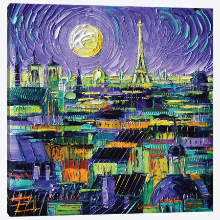 Paris Purple Night Canvas Print #MGE125} by Mona Edulesco Canvas Print