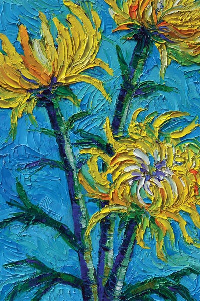 Chrysantemums Bouquet by Mona Edulesco framed wall art