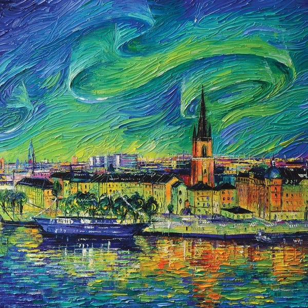 All Things Van Gogh: Aurora Borealis Over Stockholm by Mona Edulesco