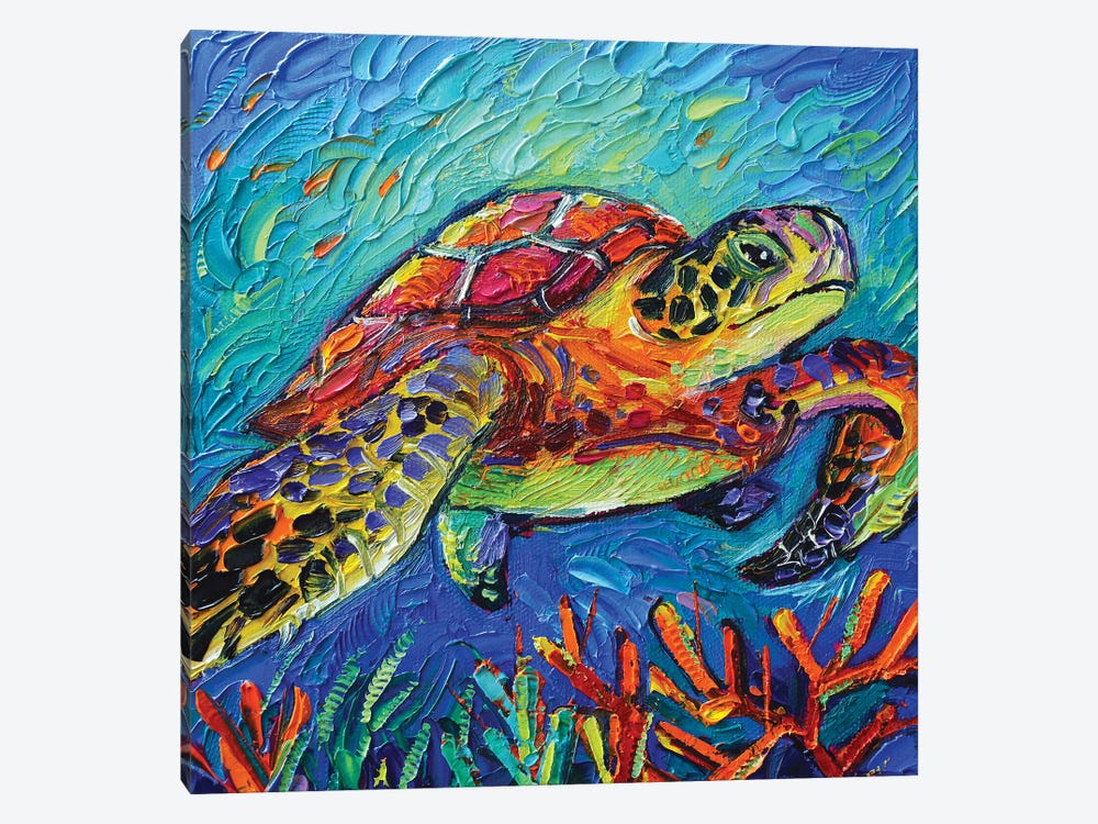 Colorful Turtle by Mona Edulesco 1-piece Canvas Print