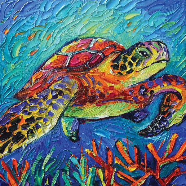 Turtles: Colorful Turtle by Mona Edulesco