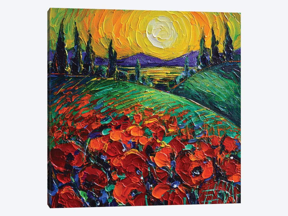 Poppyscape Sunset by Mona Edulesco 1-piece Canvas Artwork