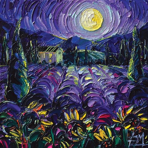 Landscapes In Bloom: Provence Lavender Night by Mona Edulesco