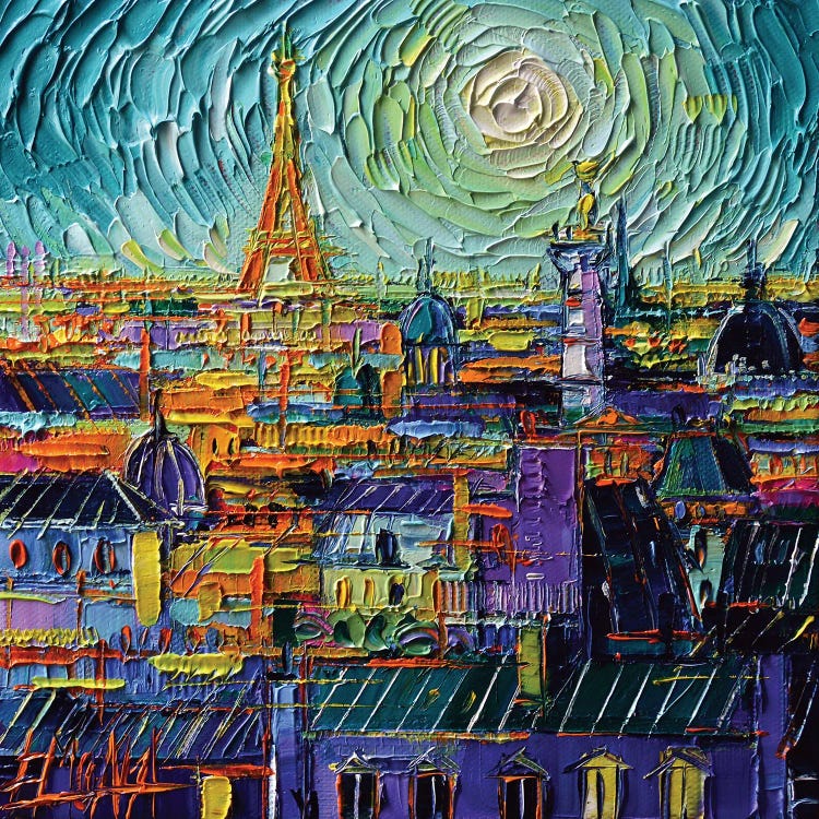 Colorful Paris Rooftops by Mona Edulesco wall art