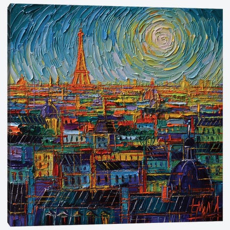 Paris Rooftops In Myriad Colors Canvas Print #MGE141} by Mona Edulesco Canvas Wall Art