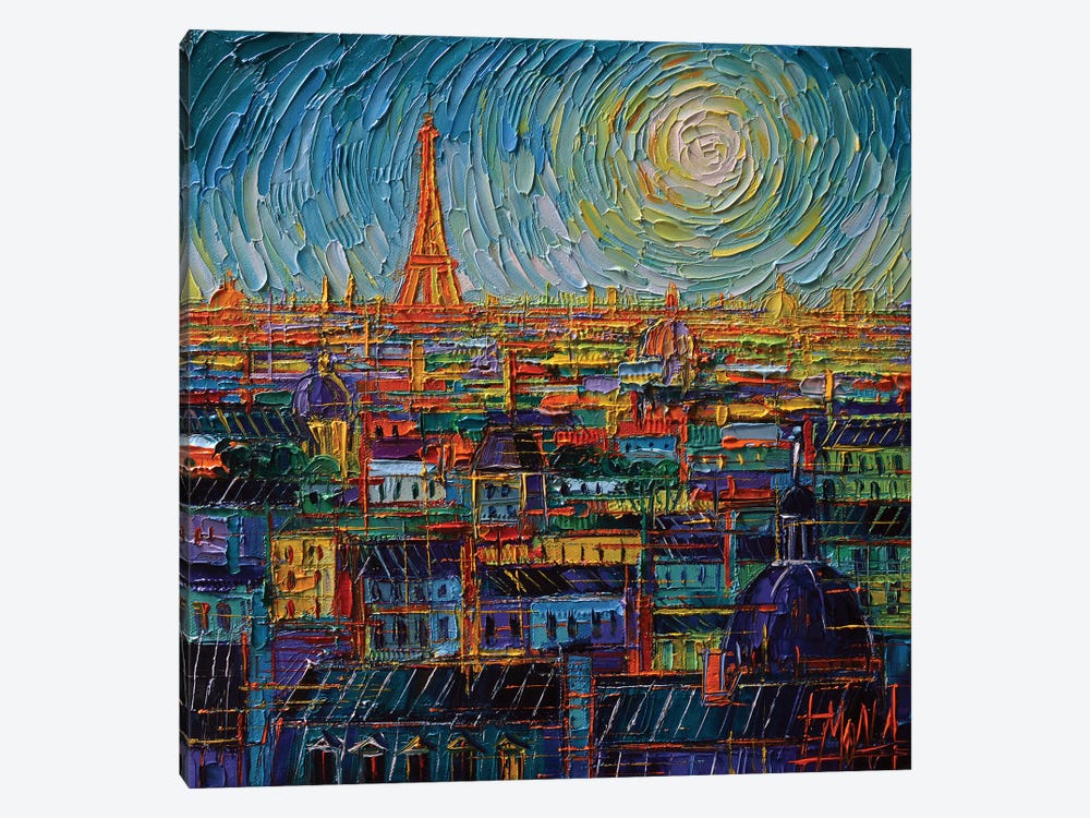 Paris Rooftops In Myriad Colors by Mona Edulesco 1-piece Art Print