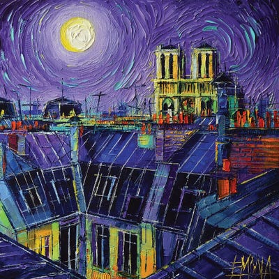 Paris Rooftops And Notre Dame View by Mona Edulesco multi panel art