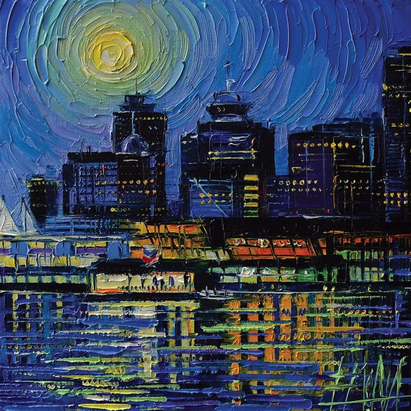 Vancouver: Vancouver Skyline At Night by Mona Edulesco