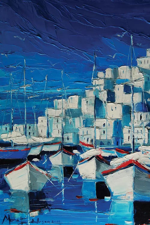 Greek Harbor by Mona Edulesco wall art