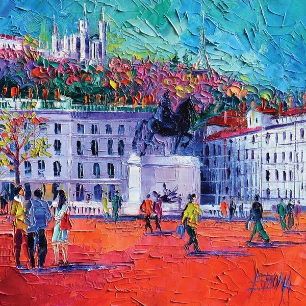 Auvergne-Rhône-Alpes: La Place Bellecour à Lyon by Mona Edulesco
