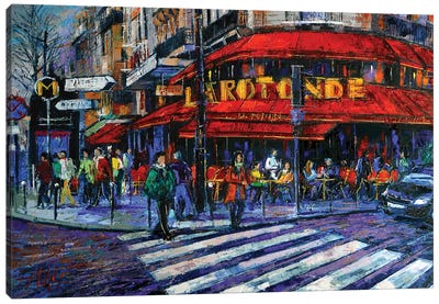 La Rotonde Paris Canvas Art Print - Mona Edulesco