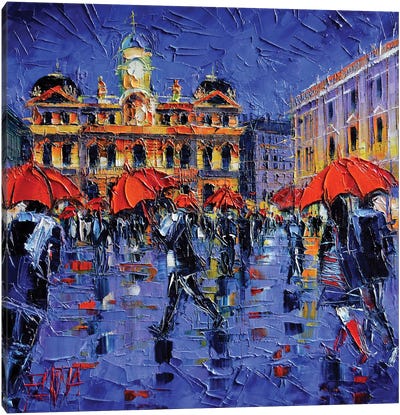 Les Parapluies de Lyon Canvas Art Print - Lyon