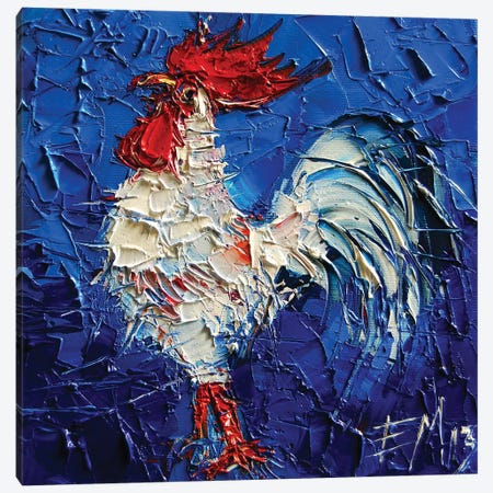 Little Abstract White Rooster Canvas Print #MGE37} by Mona Edulesco Canvas Art