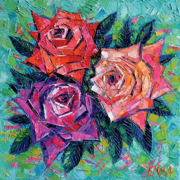 Mona Edulesco: Abstract Bouquet Of Roses by Mona Edulesco