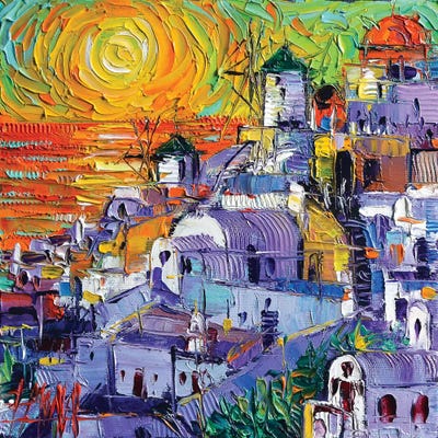 Oia Santorini Magic Light by Mona Edulesco framed wall art