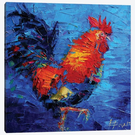 Abstract Colorful Rooster Canvas Print #MGE4} by Mona Edulesco Art Print