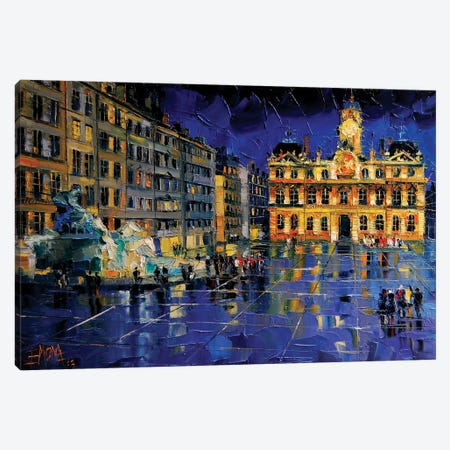 One Evening In Terreaux Square, Lyon Canvas Print #MGE50} by Mona Edulesco Canvas Art Print
