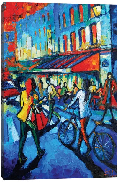 Parisian Cafe Canvas Art Print - Mona Edulesco