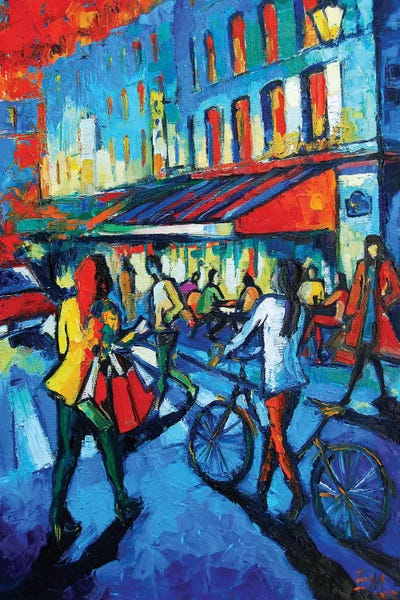 Bicycles: Parisian Cafe by Mona Edulesco