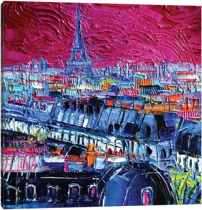 Pink Paris Canvas Art Print - Mona Edulesco