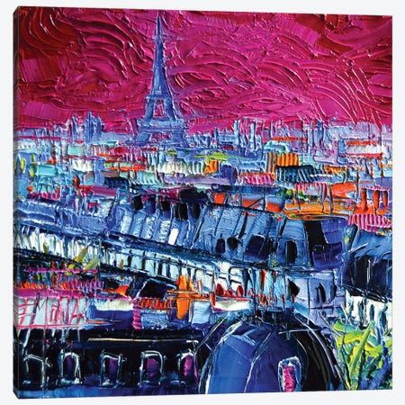 Pink Paris Canvas Print #MGE56} by Mona Edulesco Canvas Artwork