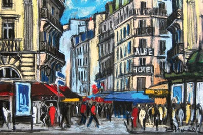 Place St-Michel, Paris by Mona Edulesco framed wall art