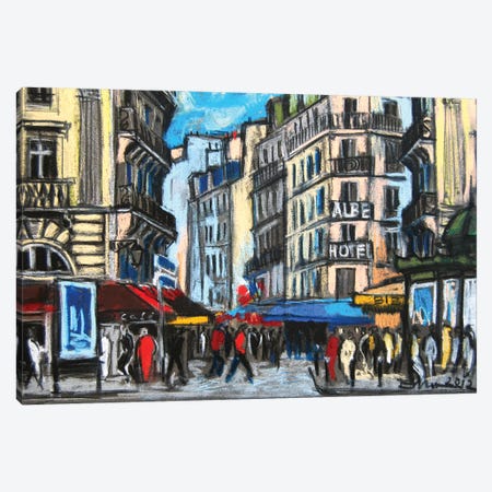 Place St-Michel, Paris Canvas Print #MGE57} by Mona Edulesco Canvas Artwork